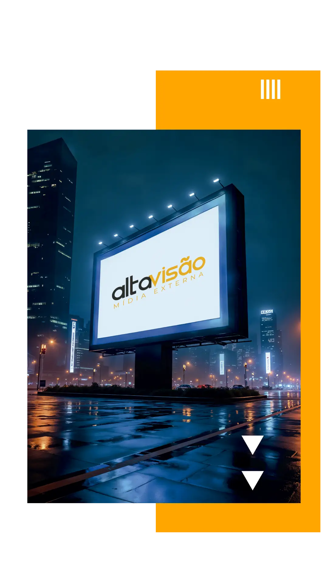 Painel LED Alta Visão em ambiente noturno